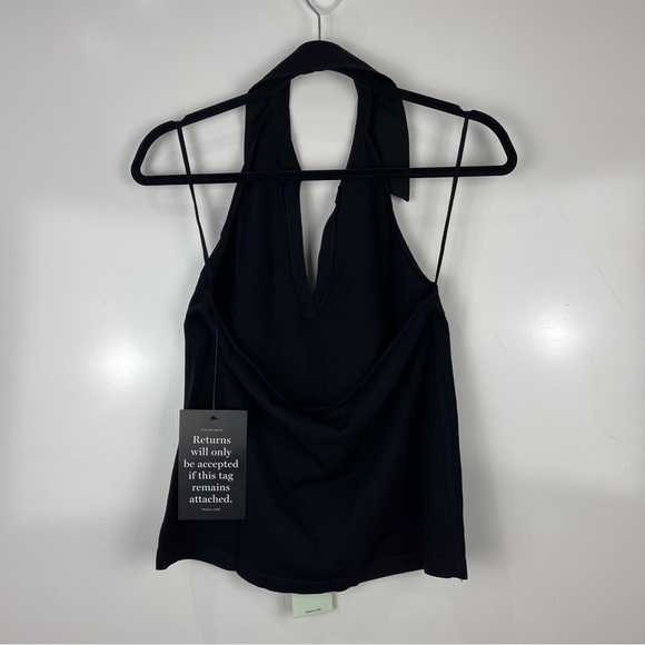 NEW Tuckernuck Nadia Halterneck Polo Shirt Black Sleeveless Size Small Preppy - Picture 3 of 9